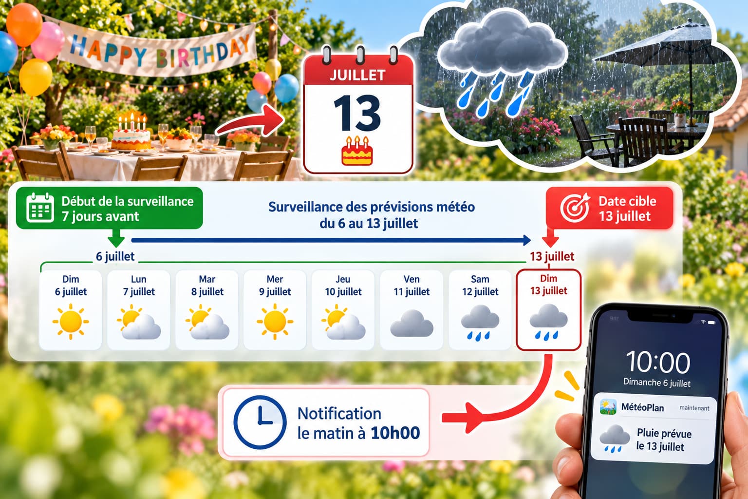 Principio de una alerta de WeatherPlan